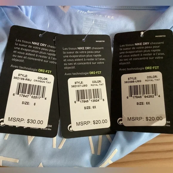 Nike girls DRIFIT 3 pc outfit tank top, tee & Capri leggings size 6/6X( NWT)